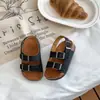 Sandalias Birkenstock para Niños Nuevas Llegadas de Verano Unisex para Niños Suela de Corcho Doble Hebilla Velcro Zapatos de Playa Estilo Coreano Retro