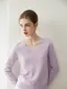 Suéter 100% cachemir puro para mujer, jersey sin costuras de cuello en V, capa base de punto, simple y versátil para usar en capas