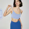 Top de tirantes finos para fitness y yoga con almohadillas en el pecho integradas, sujetador deportivo de copa fija