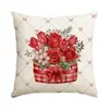 Fronha de Almofada para Dia dos Namorados da Amazon Transfronteiriça com Coração de Amor e Design Floral, Fronha Decorativa para Almofada de Sofá de Sala de Estar de Casamento Transfronteiriça
