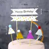 Globo Aerostático Horneado Pastel Piloto de Combate Decoración Niños Niñas Tarjeta de Pastel Decoración Tema Cumpleaños