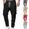 Sitio web independiente transfronterizo primavera y otoño color sólido deportivo bolsillo versátil ropa de trabajo cordón pantalones joggers ropa de hombre dropshipping