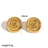 Brincos de Aço Inoxidável Redondo Quadrado Espiral Transfronteiriços, Simples e Versáteis, Brincos Modernos de Aço Titânio Que Não Desbotam