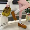 Zapatos Mary Jane estilo Birkenstock con hebilla, suela suave esmerilada, con aumento interno de altura de 5 cm, zapatos bajos de punta dividida para mujer, estilo retro