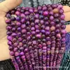 Serie Morada Piedra Natural Cuentas Redondas Amatista Soñadora Cuentas Sueltas Ágata de Vidrio Morado Sintético K9Diy Accesorios para Joyería
