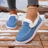 Comercio exterior con estilo, versátil, temperamento, talla grande para mujer, moda, zapatos cortos de felpa de algodón, cálidos, transfronterizos, de fondo plano, punta redonda, sin cordones, para persona perezosa