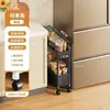 Estantería de Almacenamiento para Huecos de Cocina de Pie Multicapa Estilo Estrecho Carrito de Almacenamiento con Ruedas para Uso en Casa, Refrigerador, Baño, Artículos Varios, Carrito Pequeño