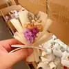 Mini Buquê de Rosas Secas, Mini Presente Lembrança, Decoração de Presente Gipsofila, Feito à Mão para Namorada