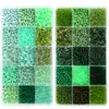 Caja de Set de Cuentas de Arroz Perforadas Multicolores y Cuentas de Vidrio Transfronterizo Materiales para Accesorios de Joyería Hechos a Mano con DIY Collar Pulsera