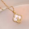 Collar de Mujer Nicho de Lujo Ligero Concha Lindo Conejito Acero de Titanio Cadena Clavicular No Se Desvanece Joyería Zodíaco Conejo