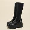 Botas Largas de Mujer Otoño/Invierno 2026 Botas de Suela Gruesa Botas Elásticas Ajustadas de Mujer Botas Largas Estilo Caballero Aumentadoras de Altura Botas Largas Estilo Hot Girl