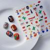 Procesamiento de liquidación nueva tecnología pegatinas de uñas de flores japonesas al por mayor relieve con pegatinas de uñas adhesivas 5D lindas