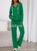 Nuevo Conjunto de Dos Piezas para Mujer Otoño Traje Deportivo Sudadera con Capucha de Cuello V Oversize Pantalones de Pierna Ancha Conjunto Casual para Viajes y Deporte