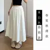 Falda de Lunares Talla Grande para Mujer, Verano, Cuerpo en Forma de Pera, Cintura Elástica, Longitud Media, Falda Línea A Adelgazante, Falda Evasé