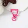 Chaveiro de gato pintado colorido, fecho de mola de liga de zinco animal, pingente de bolsa de boneca, acessório de ferragem decorativo