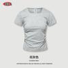 Camiseta de Manga Corta de Color Puro con Cuello Cuadrado en un Hombro para Mujer Be Clothing 2025 Verano, Top Sexy con Escote en U para Adelgazar la Cintura, Estilo Europeo y Americano