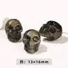 Joyería Jingdian Pieza Tallada de Cabeza de Calavera de Obsidiana Natural con Agujero Accesorios DIY Cuentas Sueltas Productos Semiacabados Venta al por Mayor