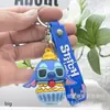 Chaveiro de carro com figura do Stitch de desenho animado pingente festa de frutas Stitch casal decoração de mochila gashapon caixa surpresa