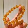 Pulseira de citrino natural de alta qualidade, grãos grandes de 12-13mm