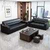 Sofá de escritório mesa de centro moderna minimalista combinação sofá de escritório de couro genuíno para área de escritório sala de recepção reunião de convidados