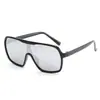 Gafas de Sol Aviador de Una Pieza con Montura Grande, Gafas Frescas con Montura Negra, Gafas de Sol para Conducir para Hombre, Modernas y Versátiles