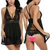 Suministro transfronterizo superventas Lencería sexy europea y americana sexy talla grande malla halter camisón ventas directas de fábrica