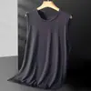 Nuevo Chaleco de Hielo de Seda para Hombre Verano Secado Rápido Malla Transpirable Color Sólido Sin Mangas Camiseta Talla Grande Holgado Chaleco Deportivo Delgado