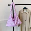 Bolso de mano con lentejuelas dulces de nicho transfronterizo para mujer, estilo coreano, color dopamina, para ir al trabajo, gran capacidad, de un solo hombro, para llevar debajo del brazo