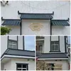 Azulejos de Parede Dupla Estilo Antigo, Azulejos de Beiral Estilo Chinês, Beirais Integrados de Plástico, Azulejos de Resina para Arquitetura Tradicional