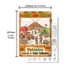 Novo produto internacional: 10 folhas/pacote de pôsteres para colorir com tema de vulcão para procurar e preencher, rabiscos desenhados à mão, papel de desenho educativo e para alívio do estresse