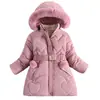 Jaqueta acolchoada de algodão para meninas comprimento médio forrada com fleece espessa estilo estrangeiro tesouro feminino moda jaqueta acolchoada de algodão para inverno novo comércio exterior