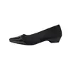 Sapatos femininos estilo francês com salto grosso e bico quadrado na cor nude, novo modelo 2026, sapatos casuais slip-on inspirados na Chanel