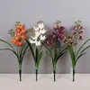 Orquídea Phalaenopsis Artificial con 2 Ramas y Hojas, Phalaenopsis Artificial de Tallo Único de EVA para Decoración del Hogar de Interior y Arreglos Florales