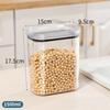 Nuevo tarro cuadrado sellado para almacenar granos, de grado alimenticio, transparente, para refrigerios, productos secos, té.