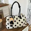 Bolso de Hombro de Moda Transfronterizo 2026, Bolso de Axila Estilo Perezoso, Bolso Tote Grande con Estampado de Lunares para Mujer, Bolso de Mano