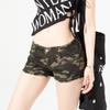 Naranja Infantil # Moda Callejera Americana Chica Popular Pantalones Cortos de Mezclilla Camuflados para Mujer Cintura Baja Elásticos Ajustados Moldeadores Sexy Versátiles Pantalones Cortos Calientes