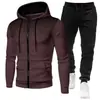 Sudadera Deportiva con Forro de Polar de Puntos Ondulados para Hombre y Mujer Otoño e Invierno 2024 Traje de Chándal con Cremallera de Puntos y Color Sólido para Hombre
