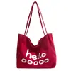 Bolso nuevo de lona estilo coreano, bolso de hombro tipo tote de gran capacidad con estampado de letras, bolso simple casual de moda, bolso para clase de estudiante universitario
