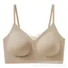 Ropa interior invisible sin costuras con acabado mate para otoño e invierno, con copas fijas para bustos pequeños, anti-caída, soporte lateral para el pecho y hermoso diseño de espalda