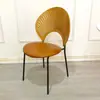 Cadeira de Jantar em Madeira Maciça com Encosto, Adequada para Lares Pequenos, Conjunto de Mesa e Cadeiras de Jantar Estilo Meados do Século, Cadeira Concha Vintage, Cadeira Economizadora de Espaço