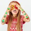 Adesivos de Tatuagem Luminosos de Papai Noel à Prova d'Água Suor Floco de Neve Crianças Desenho Animado Rosto Brinquedos Temporários Adesivos Fluorescentes