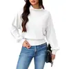 Amazon Ropa para mujer europea y americana transfronteriza nueva otoño e invierno 2026 cuello medio alto manga larga holgada casual camiseta sudadera ropa para mujer