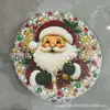 Decoración Colgante de Corona de Santa de Nuevo Producto Transfronterizo Colgante Artesanal de Acrílico con Piedras Navideñas