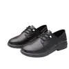 7913 Zapatos de Piel con Punta Redonda y Boca Profunda, Suela Suave, Tacón Bajo, Simples y Versátiles, Color Sólido, Cierre de Cordones al Frente con Pedrería, Casuales y de Moda