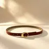 Cinto Fino Simples e Versátil Feminino, Cinto Fashion e de Alto Padrão em Couro PU com Fivela Decorativa, Cinto Tendência Estilo Coreano