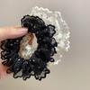 Estilo Japonês e Coreano Simples Rede Poll Bolinhas Intestino Grosso Anel de Cabelo para Mulheres Estilo Francês Retrô Rabo de Cavalo Alto Amarrador Cabeça Elástico Tendão Moda Combina com Tudo Faixa de Cabelo