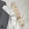 Calcetines de Verano Finos de Color Sólido con Textura para Niños de Algodón Estilo Japonés JK con Boca de Burbuja Calcetines Delgados Adelgazantes Versátiles Calcetines Zhuji