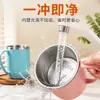 Vaso para enjuague bucal de acero inoxidable 304, un vaso de cepillado de alta gama para uso doméstico, un vaso de lavado para parejas con asa, antideslizante y diseño elegante