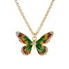 Collar con Colgante de Mariposa Linda de Aleación con Pedrería, Cadena para Clavícula Dulce y Versátil, Moda Simple, Chica Fresca Pequeña