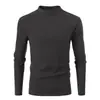 2026 Comercio Exterior Transfronterizo Camiseta Unisex de Manga Larga y Cuello Alto Color Sólido Ajustada Camiseta Básica Top para Hombre